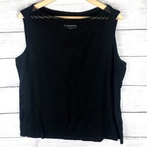 db Established | Black Crochet Neckline Tank Top